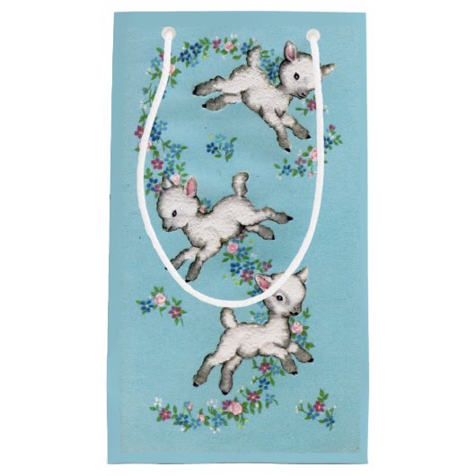 Retro/ paaslammeren klein cadeauzakje (Voorkant)