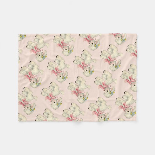 Retro Paaslamp Fleece Deken (Voorkant (Horizontaal))