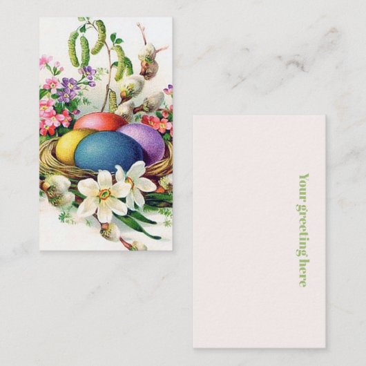 retro  paasmakreel visitekaartje (Voorkant / Achterkant)