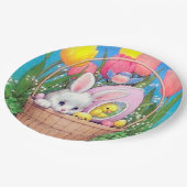 Retro paasmandje papieren bordje (Gekanteld)