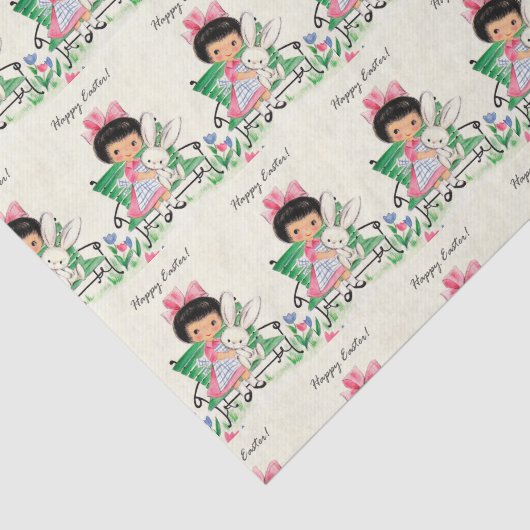 retro  paasmeisje Holiday party Tissuepapier (Detail)