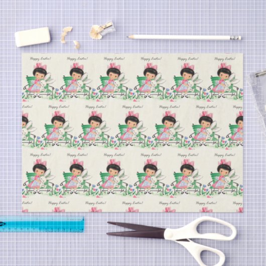 retro paasmeisje Holiday party Tissuepapier (Craft)