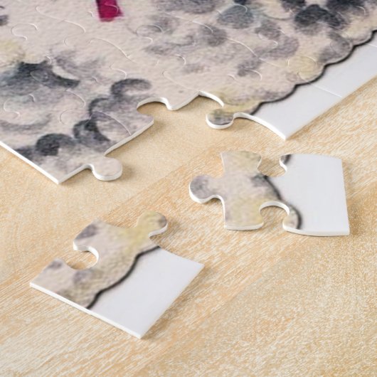 retro  paasmeisje lamb Holiday Legpuzzel (Zijkant)