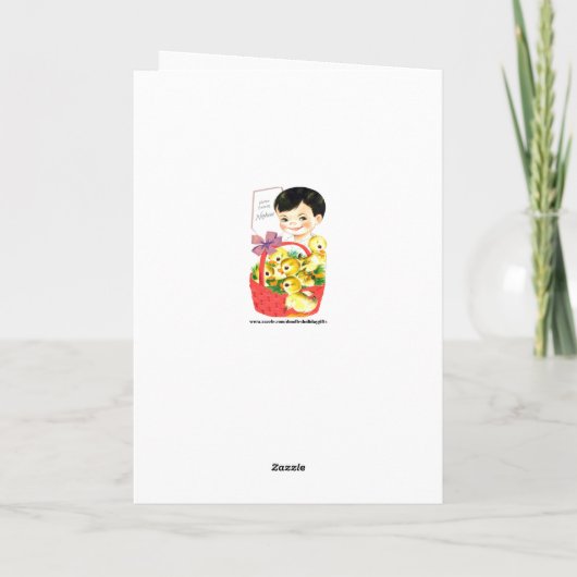 Retro  paasnefje feestdagen kaart (Achterkant)