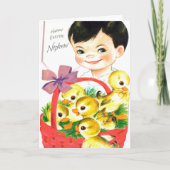 Retro  paasnefje feestdagen kaart (Voorkant)