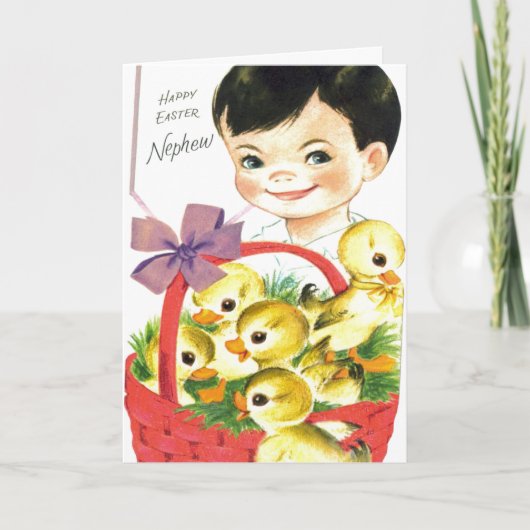 Retro  paasnefje feestdagen kaart (Voorkant)