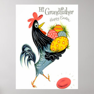retro paasrooster Grandpa Poster