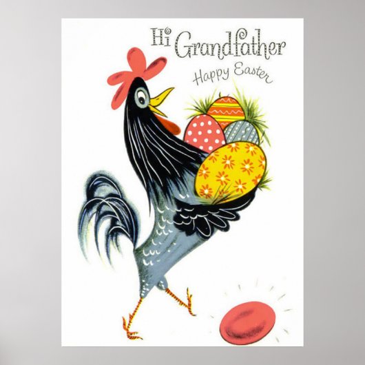retro  paasrooster Grandpa Poster (Voorkant)