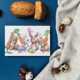 Retro  Paasvakantie bunny Feestdagen Kaart