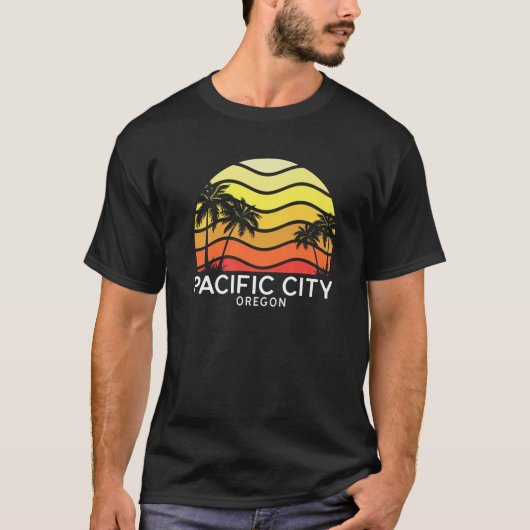 Retro Pacific City Surf Beach Palm Venice T-shirt (Voorkant)