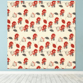 Retro Paddenstoel Keuken Decoratie Canvas Kunst (Insitu (Houten vloer))