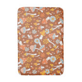 Retro paddenstoelbladerpatroon badmat (Voorkant Verticaal)