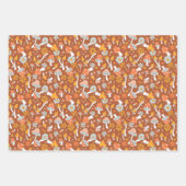 Retro paddenstoelbladerpatroon inpakpapier vel (Voorkant 2)