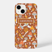 Retro  paddenstoelbladerpatroon iPhone hoesje (Achterkant)