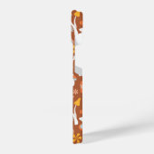 Retro paddenstoelbladerpatroon iPhone hoesje (Linkerkant)