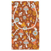 Retro  paddenstoelbladerpatroon klein cadeauzakje (Achterkant)