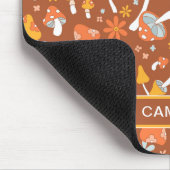 Retro  paddenstoelbladerpatroon muismat (Hoek)