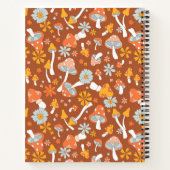 Retro paddenstoelbladerpatroon notitieboek (Achterkant)