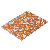 Retro  paddenstoelbladerpatroon notitieboek (Linkerzijde)