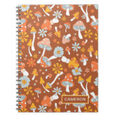 Retro  paddenstoelbladerpatroon notitieboek (Voorkant)