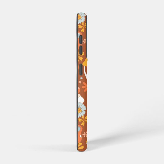 Retro  paddenstoelbladerpatroon samsung galaxy hoesje (Rechterkant)