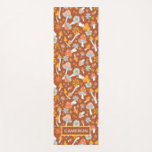 Retro  paddenstoelbladerpatroon yogamat (Voorkant)