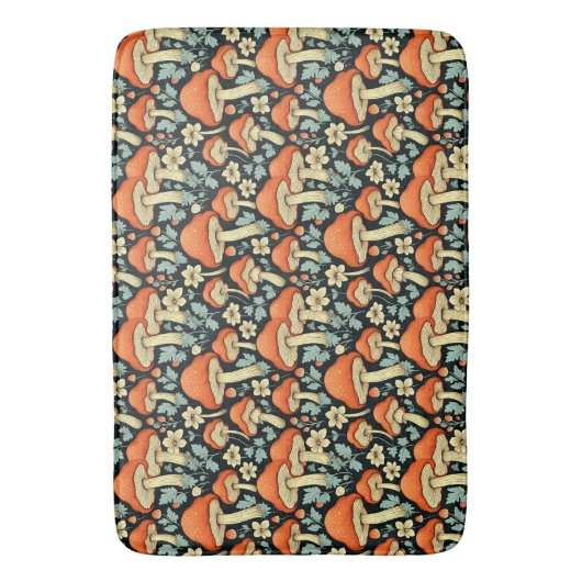 Retro Paddenstoelen  Flowers Badmat (Voorkant Verticaal)