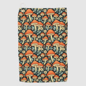 Retro Paddenstoelen  Flowers Golfhanddoek (Voorkant)