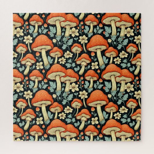 Retro paddenstoelen Flowers Impossible Legpuzzel (Verticaal)