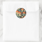 Retro Paddenstoelen Flowers Ronde Sticker (Tas)
