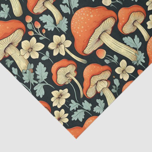 Retro Paddenstoelen  Flowers Tissuepapier (Detail)