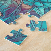 Retro Paddenstoelendorpsillustratie Kunst Legpuzzel (Zijkant)