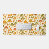 Retro Paddenstoelentuin - 70s Botanische Whimsie Bureaumat (Keyboard & Muis)
