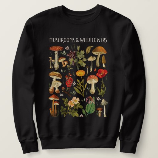 Retro  Paddestoelen en Wildflowers Chart Trui (Design voorkant)