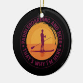 Retro Paddleboard Daarom ben ik hier Novelty Manne Keramisch Ornament (Links)