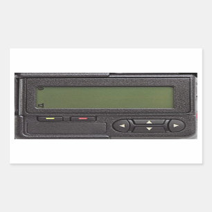 Retro Pager rechthoekige stickers