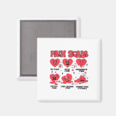 Retro Pain Scale Heart Trauma Nurse Valentine's Da Magneet (Voorkant / Achterkant)