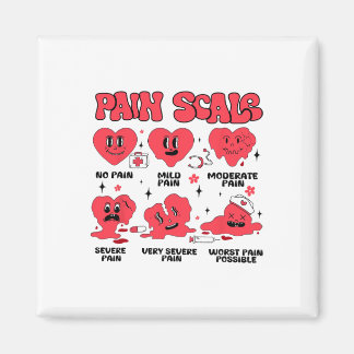Retro Pain Scale Heart Trauma Nurse Valentine's Da Magneet