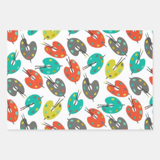 Retro Paint Paletten Inpakpapier Vel (Voorkant)