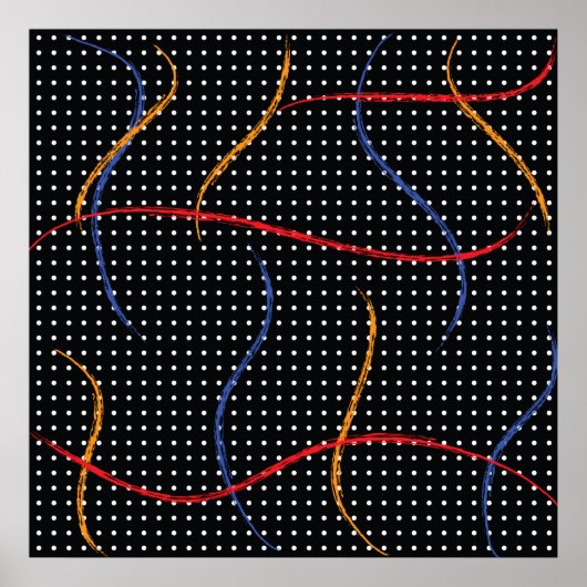 Retro Paint Splatter and Dots Poster (Voorkant)