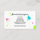 Retro Paint Splatter Colorful Nail Artist Painter Visitekaartje (Achterkant)