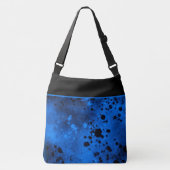 Retro Paint Splatter Effect Blauw & Zwart Crossbody Tas (Voorkant)