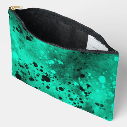 Retro Paint Splatter Effect Groen & Zwart Etui (Open)