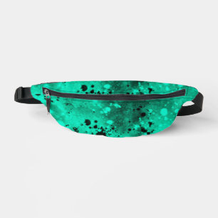 Retro Paint Splatter Effect Groen & Zwart Heuptasje