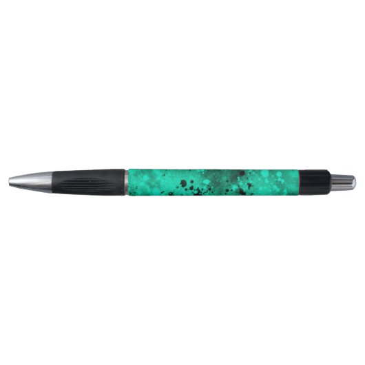 Retro Paint Splatter Effect Groen & Zwart Pen (Voorkant)