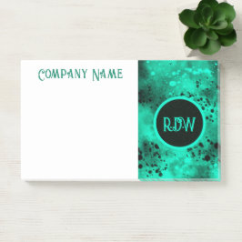 Retro Paint Splatter Effect Groen & Zwart Post-it® Notes