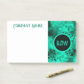 Retro Paint Splatter Effect Groen & Zwart Post-it® Notes (Op bureau)