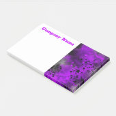 Retro Paint Splatter Effect Paarse & Zwart Post-it® Notes (Schuin)