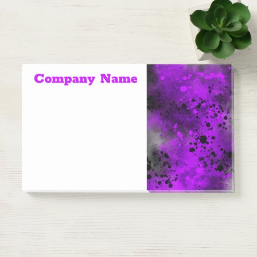 Retro Paint Splatter Effect Paarse & Zwart Post-it® Notes (Kantoor)