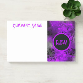 Retro Paint Splatter Effect Paarse & Zwart Post-it® Notes